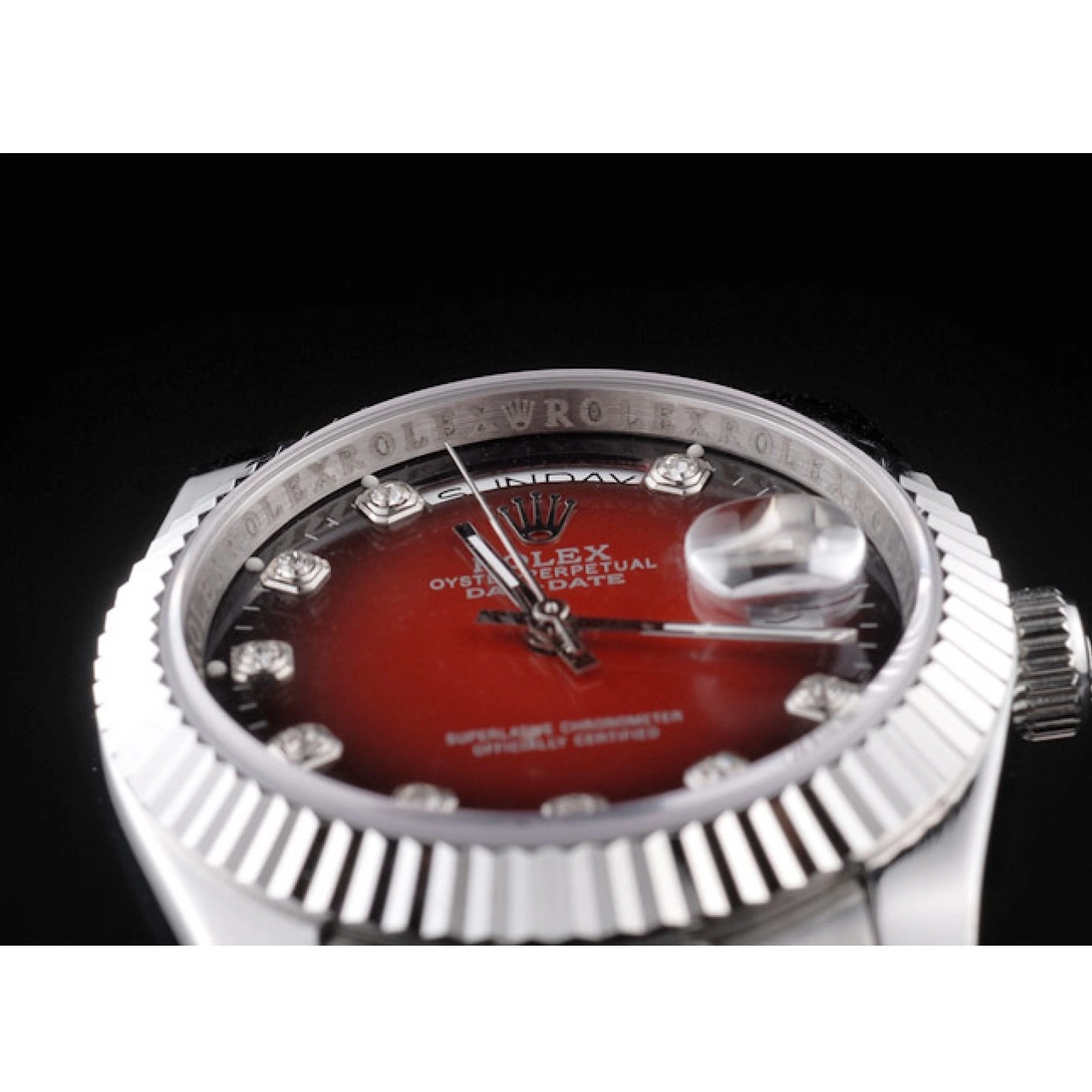 AAA Replica Watches Red Tone Stainless Rolex Polished Steel Dial Day-Date Two 0608